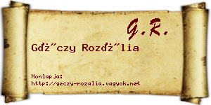 Géczy Rozália névjegykártya